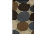 8 x 11 Mosaic Stones Bronze Ivory and Coffee Bean Polyester Area Throw Rug