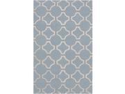 2 X 3 Cloudy Day White and Silver Blue Wool Area Throw Rug
