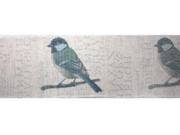 Pack of 6 Beige and Blue Bird Decorative Wired Polyester Fabric Ribbon 3 x 19.8 Yards