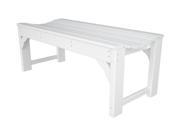 48 Recycled Earth Friendly Outdoor Patio and Garden Backless Bench White