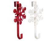 Club Pack of 12 Decorative Red and White Snowflake Christmas Wreath Door Hangers 18