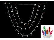 Set of 150 Multi Color Swag Christmas Lights White Wire