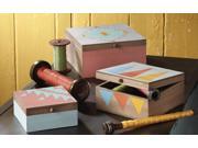 Set of 3 Petit Bazaar Decorative Weathered Tribal Print Nested Boxes 8