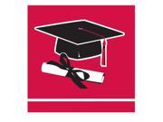 Club Pack of 360 School Colors Red Graduation Beverage Napkins 5