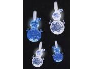 Set of 20 Blue and Pure White LED Snowman Novelty Christmas Lights White Wire