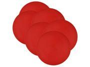 Set of 6 Tango Red Round Braided Indoor or Outdoor Table Placemats 14.75