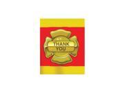 Club Pack of 96 Red and Gold Firefighter Emblem Thank You Note Cards 5