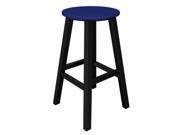 29.25 Recycled Earth Friendly Patio Bar Stool Pacific Blue w Black Frame