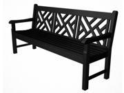 72 Recycled Earth Friendly Chippendale Outdoor Patio Bench Black