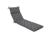 72.5 Traliccio Maglia Black and White Outdoor Patio Chaise Lounge Cushion