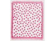 Pink Polka Dots Girly Teen Afghan Throw Blanket 50 x 60