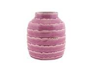 Pack of 6 Lavender Purple Rustic Style Circular Design Decorative Flower Vase 6.5 x 8