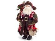Pack of 2 Brown and Red Standing Santa Claus Christmas Table Top Decoration Figure 19