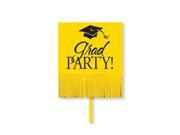 Pack of 6 School Bus Yellow and Black Grad Party Outdoor Garden Yard Sign Decorations with Fringe 26.75
