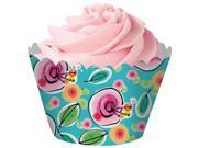 Club Pack of 144 Multi Colored Blooms DieCut Cupcake Wrappers