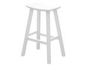 30 Recycled Earth Friendly Curved Outdoor Bar Stool White