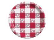 Club Pack of 96 Red Gingham Lunch Plates 9