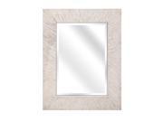 34 Mother of Pearl Natural White Wood Framed Beveled Rectangular Wall Mirror