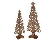 UPC 093422122146 product image for Set of 2 Distressed Antique Bronze Vine Table Top Christmas Tree Decorations 19. | upcitemdb.com