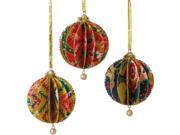 Bohemian Holiday Bright Funky Floral Print Gold Glittered Sliced Ball Ornament 4 Bohemian Holiday Bright Funky Floral Print Gold Glittered Sliced Ball Ornament 4