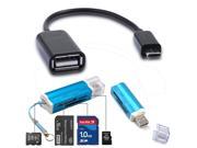 USB Memory Card Reader + Micro USB OTG Cable for Samsung Galaxy S7 edge S6 Note5