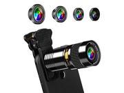 AFAITH 5-in-1 Phone Camera Lens Kit 9X Telephone Lens+180 Degree Fisheye+Super Wide 0.4X+ 0.63X Wide and Macro Lens for iPhone 7 / 7 Plus / 6s / 6 / 5 , Samsung