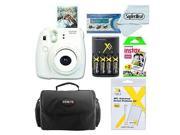 Fujifilm Instax Mini 8 Instant Film Camera With Fujifilm Instax Mini Instant Film Twin Pack (20 Sheets), Compact Bag Case, Batteries and Battery Charger (White)