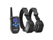 Petrainer Rechargeable and Rainproof 330 yd Remote Electronic 2 Dog Training Shock Collar with Beep Vibration and Electric Stimulation for Two Dogs