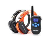 Petrainer 330 Yards Remote 2 Dog Shock Training Collar Waterproof and Rechargeable E collar with Beep Vibration Shock Electric Collar