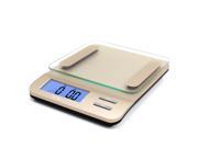 Famili FM207 Accurate Digital Kitchen Food Weighing Scale Measuring Gram Diet Scale with Tempered Glass 11 lb 5kg Weight Capacity Champagne Gold