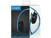 Coby CVH 801 BLU Folding Stereo Headphones Blue