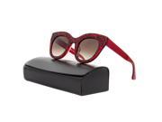 NEW Thierry Lasry Deeply Sunglasses C62 Red w Black Pattern Brown Gradient