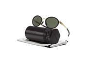 ic! Berlin Udo H Unisex Sunglasses Matte Gold Black Frame Green Nylon Lenses