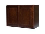 36 Inch Double Doors Bridge Wall Cabinet in Leo Saddle with 2 Soft Close Doors 36 x 12 x 12
