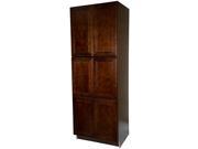 30 Inch Double Door Utility Cabinet in Leo Saddle with 4 Soft Close Doors 30 x 90 x 24