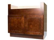 36 Inch FarmHouse Apron Sink Base Cabinet in Leo Saddle with 2 Soft Close Doors 36