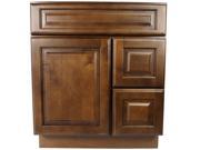 30 Inch Bathroom Vanity Single Sink Cabinet in Juniper Chestnut Dark Brown Wood with Soft Close Drawers Door 30 Doors Left