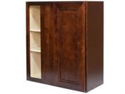 27 Inch Blind Corner Wall Cabinet in Leo Saddle with 1 Soft Close Door 27 x 30 x 12