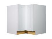 33 Inch Lazy Susan Base Cabinet in Shaker White with 2 Soft Close Doors 33