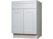 27 Inch Base Cabinet in Shaker White with 1 Soft Close Drawer 2 Soft Close Doors 1 Shelf 27