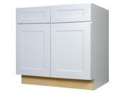 33 Inch Base Cabinet in Shaker White with 2 Soft Close Drawers 2 Soft Close Doors 1 Shelf 33