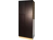 24 Inch Double Doors Utility Cabinet in Shaker Espresso with 4 Soft Close Doors 24 x 84 x 24