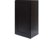 21 Inch Single Door Wall Cabinet in Shaker Espresso with Soft Close Door 2 Adjustable Shelves 21 x 30 x 12