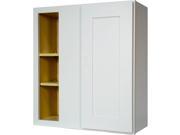 27 inch Blind Corner Wall Cabinet in Shaker White with 1 Soft Close Door 27 x 36 x 12