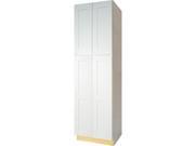30 Inch Double Door Utility Cabinet in Shaker White with 4 Soft Close Doors 30 x 90 x 24