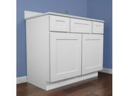 42 Inch Bathroom vanity Single Sink Cabinet in Shaker White with Soft Close Drawers Doors 42