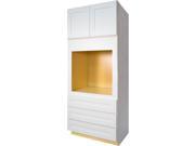 33 Inch Universal Oven Cabinet in Shaker White with 2 Soft Close Doors 3 Soft Close Drawers 33 x 90 x 24