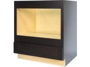 30 Inch Soft Close Microwave Base Cabinet in Shaker Espresso with 1 Soft Close Drawer 30