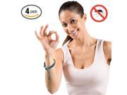 Hoont Natural Mosquito Repellent Faux Leather Braided Bracelet Pack of 4 Fits Adults and Teens