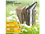 Hoont Commercial Grade Bee Smoker for Beekeeping Heavy Duty Stainless Steel with Metal Heat Shield and Metal Hook Superior Airflow Bellow and Excellent Smok